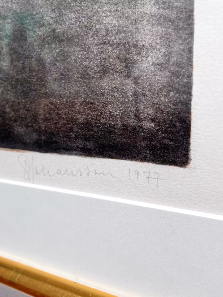 "Utan titel" Inramat litografi av Sven-Erik Johansson. 80x68 cm