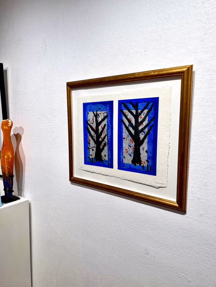 "Arbre sur bleu" Etsning av James Coignard. 75x62 cm