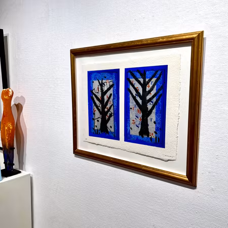 "Arbre sur bleu" Etsning av James Coignard. 75x62 cm