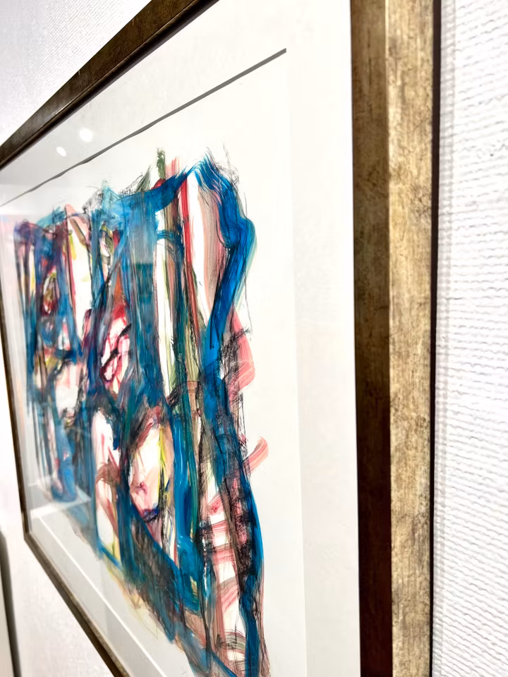 Abstrakt litografi av Bengt Olson. 87x70 cm