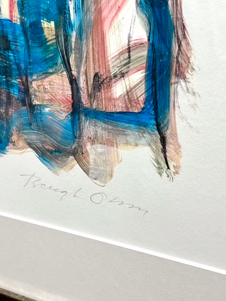 Abstrakt litografi av Bengt Olson. 87x70 cm