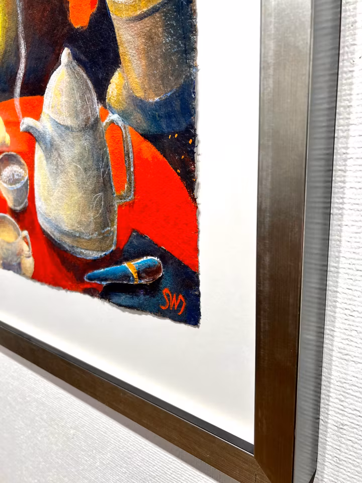 "Nattmacka" Akryl på papper av Stefan W. Igelström. 73,5 x 61 cm