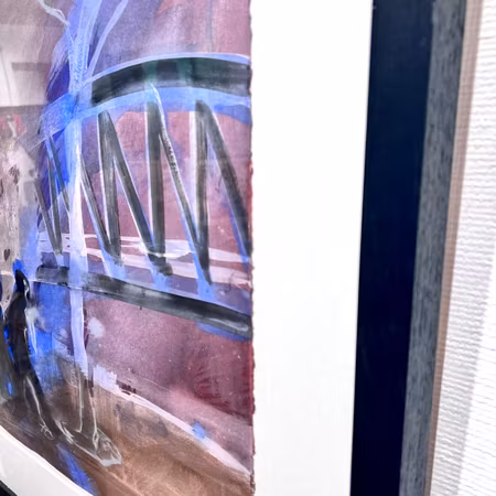 "Kvällspromenad under bron" Gouache av Örjan Vikström. 87x72 cm