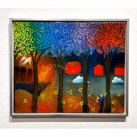 "Drömfångare" Olja på duk av Stefan W. Igelström. 64x54 cm