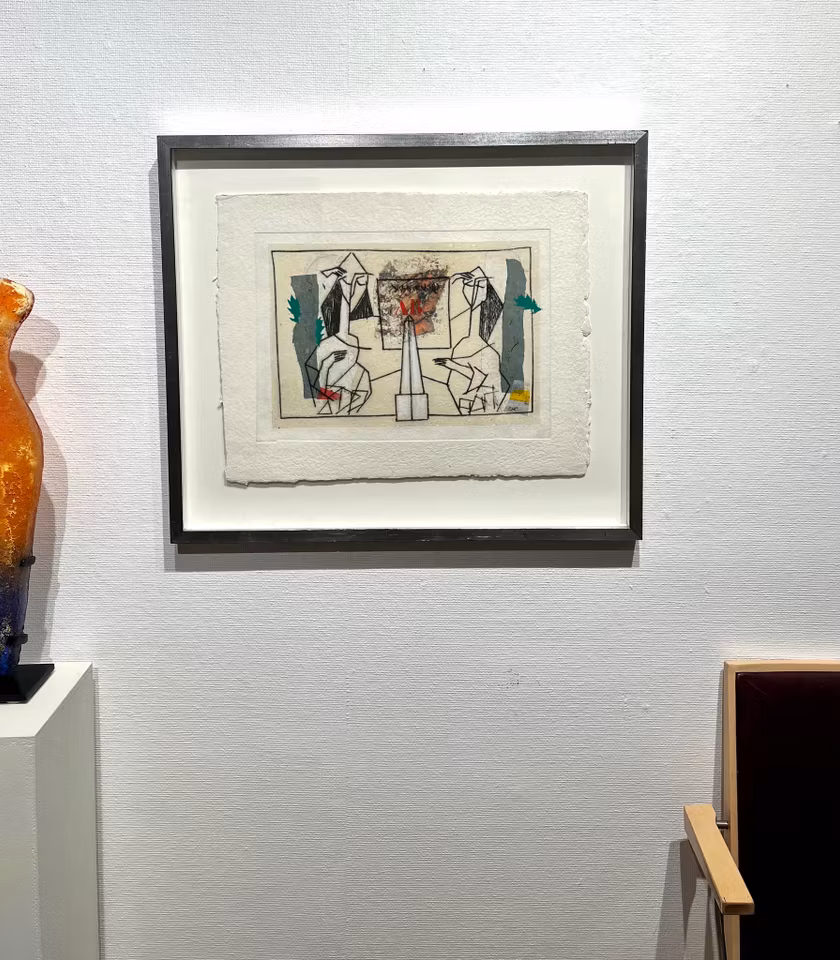 Färgetsning av James Coignard. Inramad, 74,5 x 64,5cm