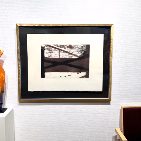 "Le Lit" Färgetsning av Antoni Tàpies. 96x80 cm