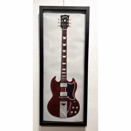 "The Gibson Guitar" Litografi av Thomas Hafström, Inramat 47x118 cm