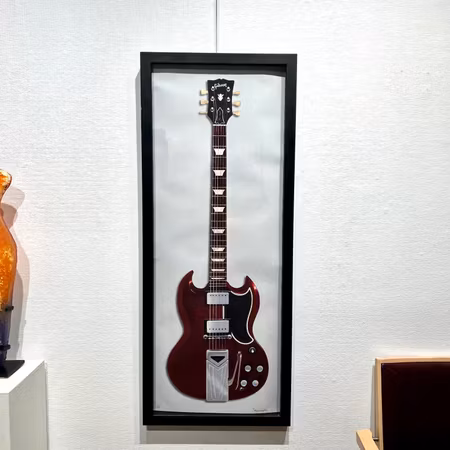 "The Gibson Guitar" Litografi av Thomas Hafström, Inramat 47x118 cm