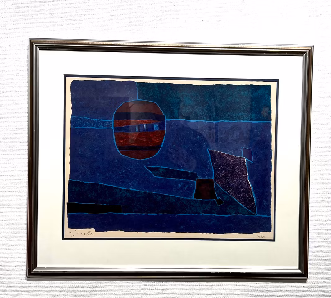 "Komposition" Litografi av Gustave Singier. 97x66 cm
