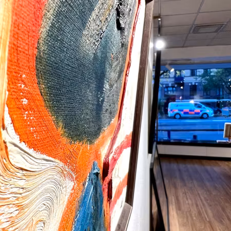 "Det är jag" Abstrakt olja på duk av Agneta Granstad. 54x45 cm