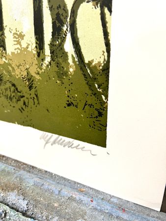 "Stigen börjar" Litografi av Ulf Onsberg. 62x47 cm
