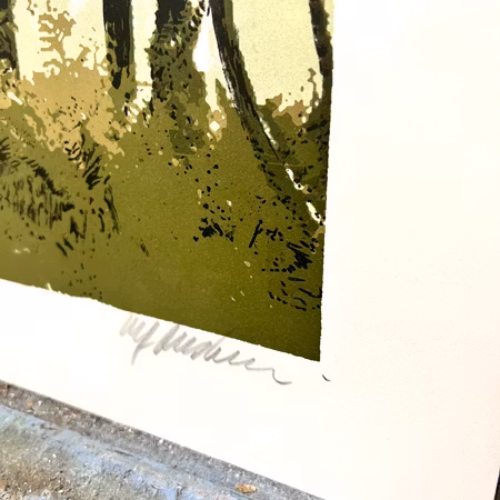 "Stigen börjar" Litografi av Ulf Onsberg. 62x47 cm