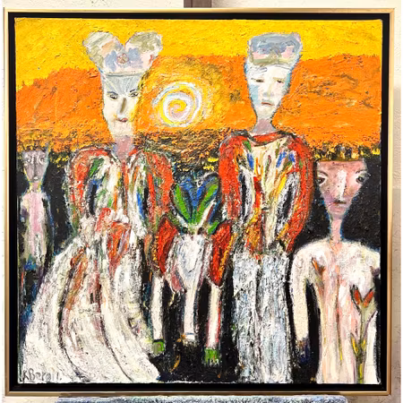 "Långväga ifrån" Olja på duk av Kerstin Bergh. 95x97 cm