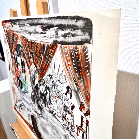 "Flamenca i Madrid" Litografi av Anders Fogelin, 77,5x59,5 cm