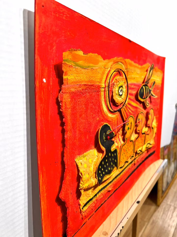 "I ljuset av sanningen" Blandteknik av Ingbritt Irene Lagerberg (ii), 58,5 x 39 cm.