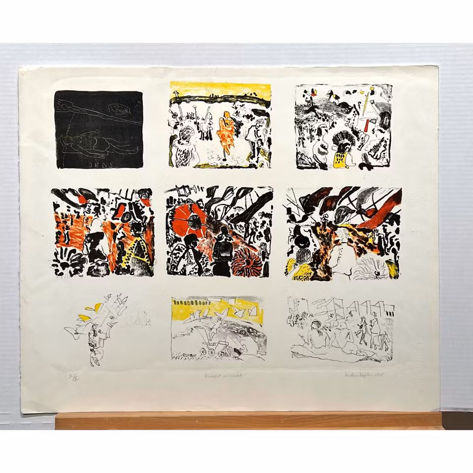 "Drakefest på Gärdet" Litografi av Anders Fogelin, 60x50 cm