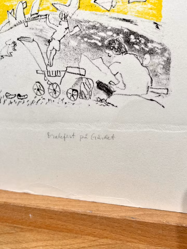 "Drakefest på Gärdet" Litografi av Anders Fogelin, 60x50 cm