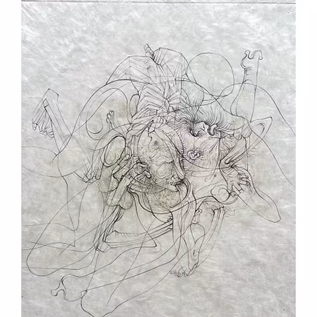 "Erotisk komposition" Etsning av Hans Bellmer. 28x38 cm