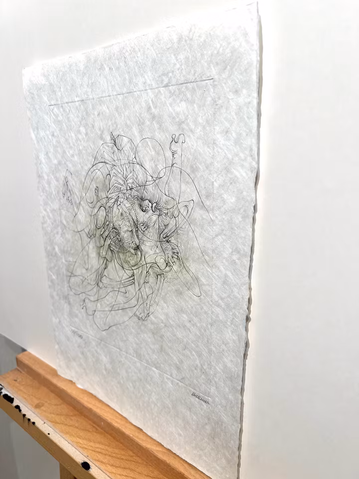 "Erotisk komposition" Etsning av Hans Bellmer. 28x38 cm