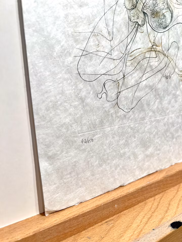 "Erotisk komposition" Färgetsning av Hans Bellmer. 28x38 cm