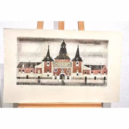 "Madrid" Färglitografi av Francisco Todo Garcia. 77x48 cm