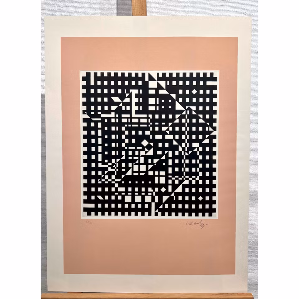 "Ingen titel" Etsning av Victor Vasarely. 53x71 cm