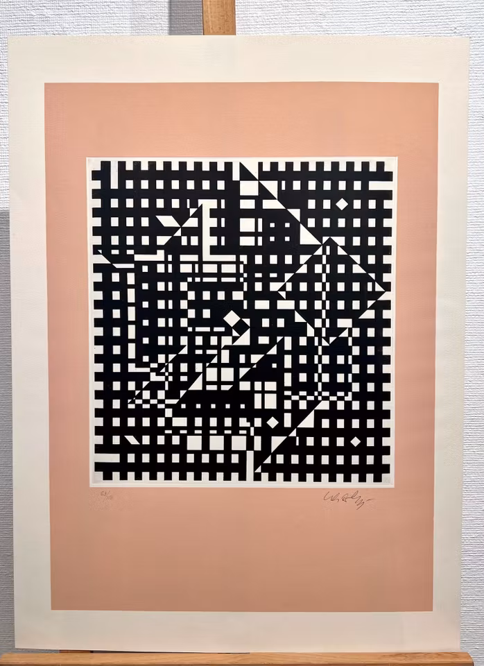 "Ingen titel" Etsning av Victor Vasarely. 53x71 cm