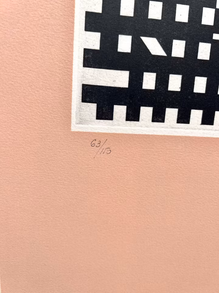 "Ingen titel" Etsning av Victor Vasarely. 53x71 cm