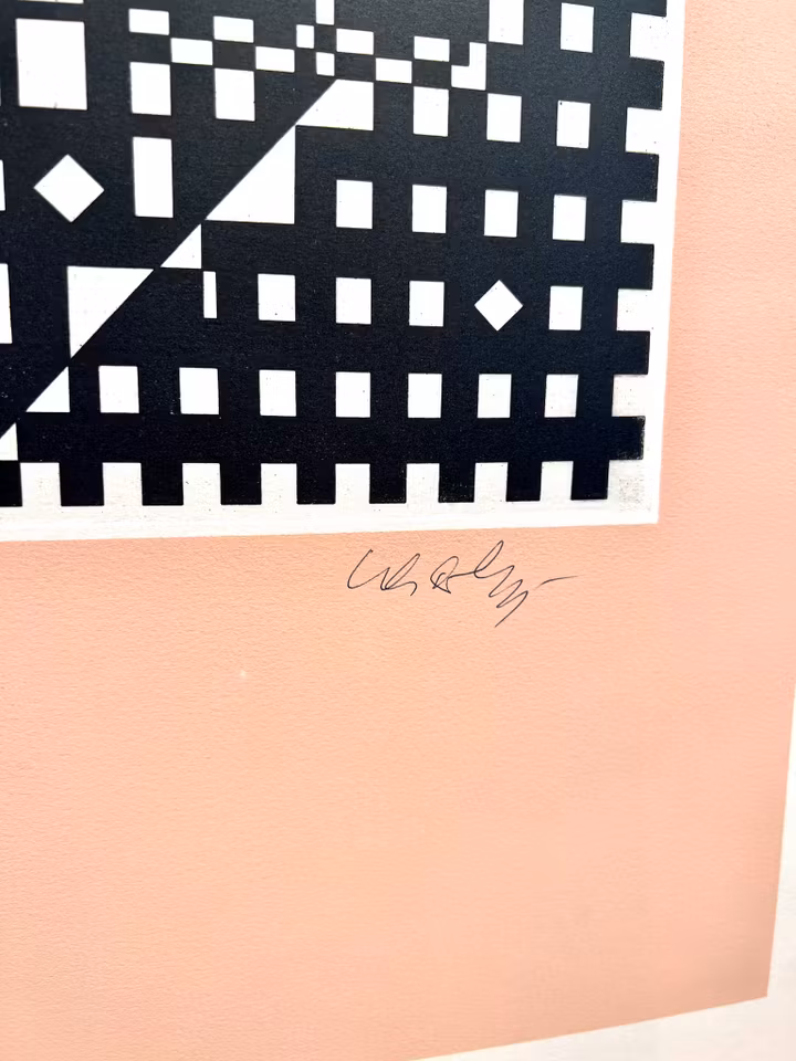 "Ingen titel" Etsning av Victor Vasarely. 53x71 cm