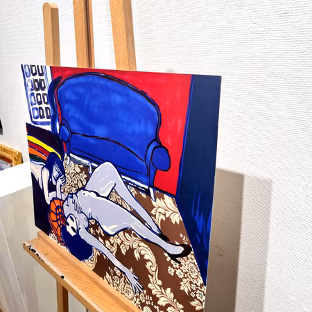 "BlÄ Soffa" Litografi av Corneille, 66x50 cm