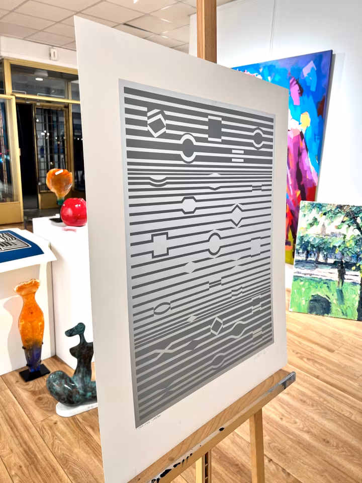 "Mar-Kab" Färglitografi av Victor Vasarely. 62x76 cm