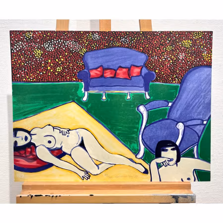 "Väntan" Litografi av Corneille, 65,5x49,5 cm