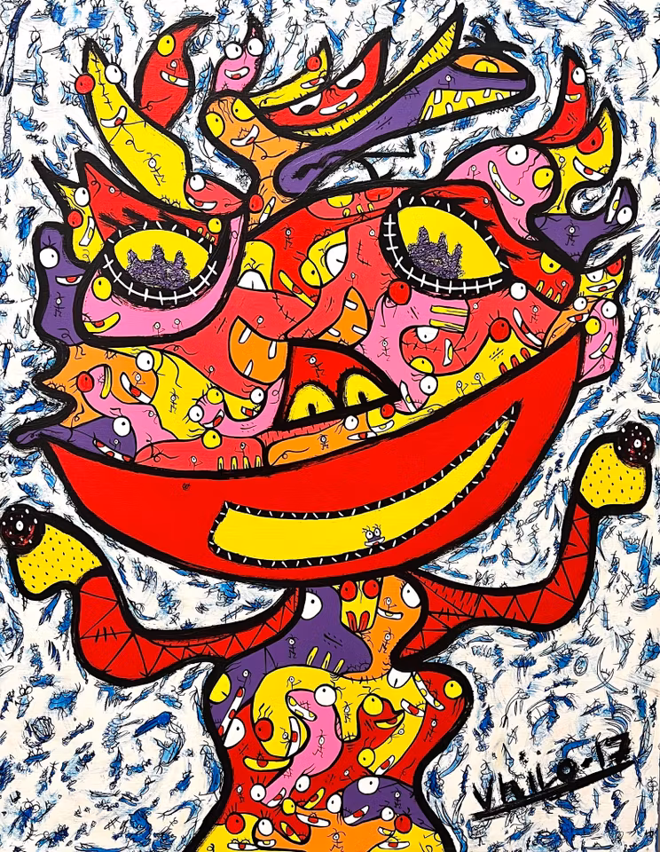 "From Russia with Love" Akrylmålning av Vhilo H. Persson 65x82 cm