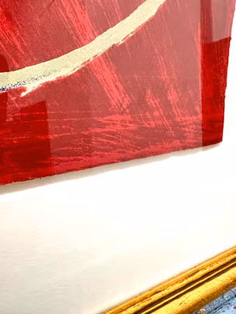 "Composition au tons rouge" Färglitografi av André Lanskoy. 68x103 cm