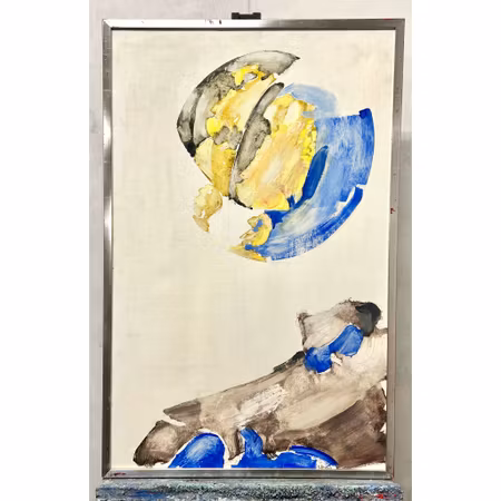"Spegling" Olja på duk av Erland Brand. 70x109 cm