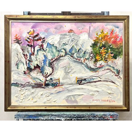 "Vinterland" Olja på duk av Jerry Andersson. 91,5x70 cm
