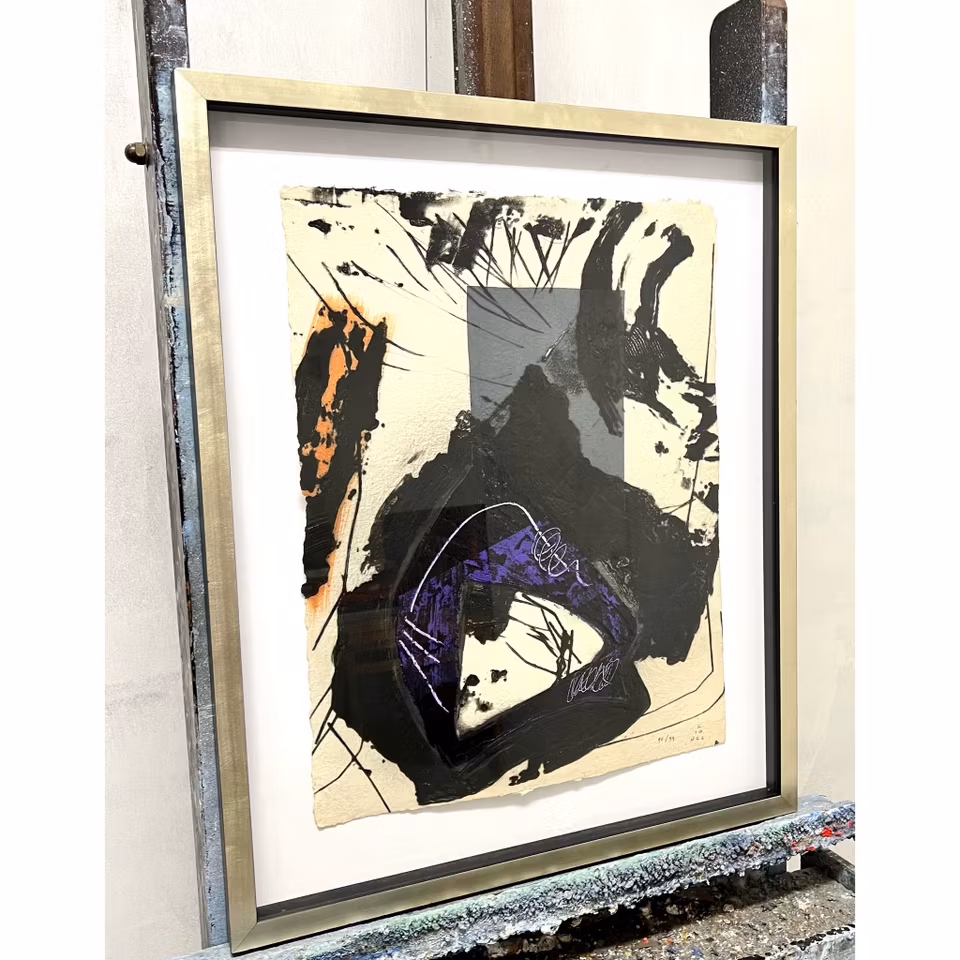 "Composition abstraite" Gravyr av Lionel Perotti. 60x73 cm