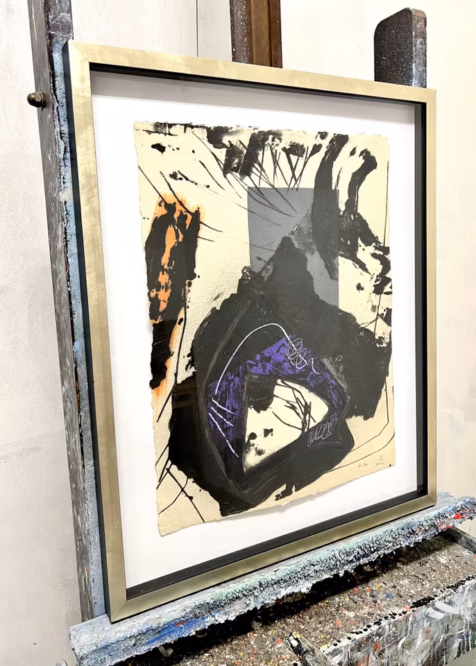 "Composition abstraite" Gravyr av Lionel Perotti. 60x73 cm