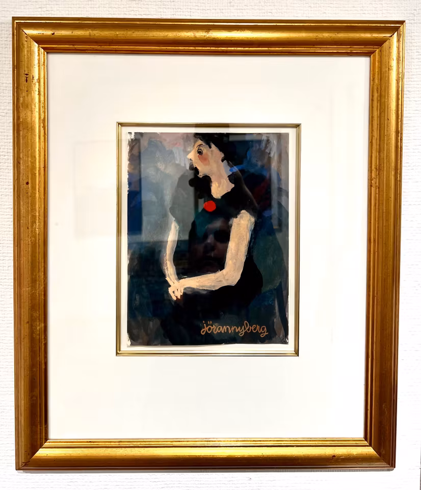 Jöran Nyberg, Original, "Romanssångerskan" signerad, 43,4x51 cm