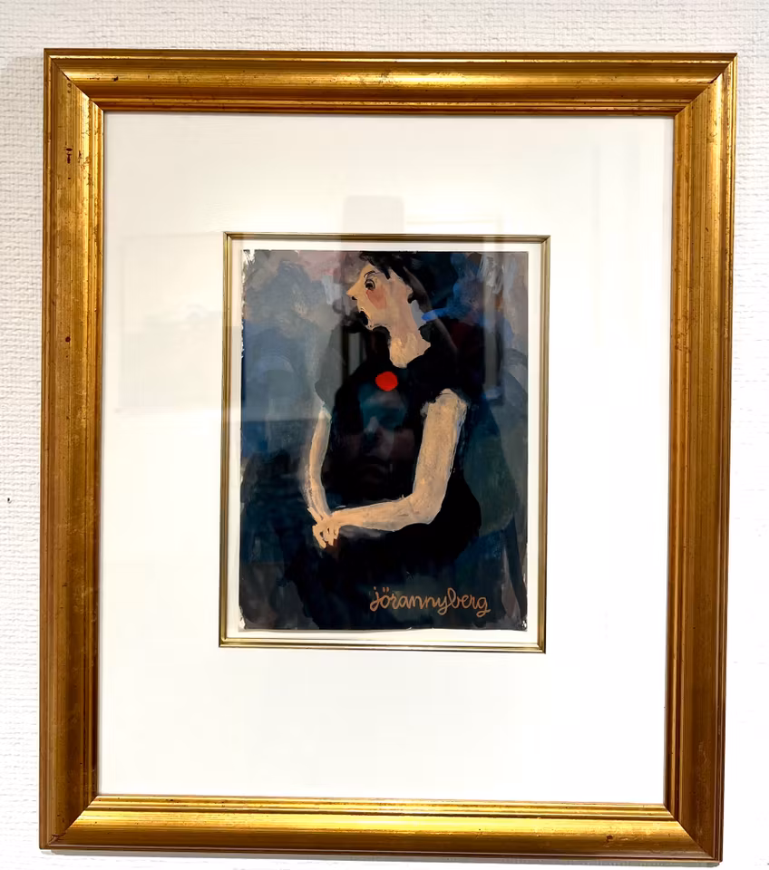 Jöran Nyberg, Original, "Romanssångerskan" signerad, 43,4x51 cm