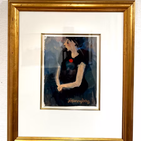 Jöran Nyberg, Original, "Romanssångerskan" signerad, 43,4x51 cm