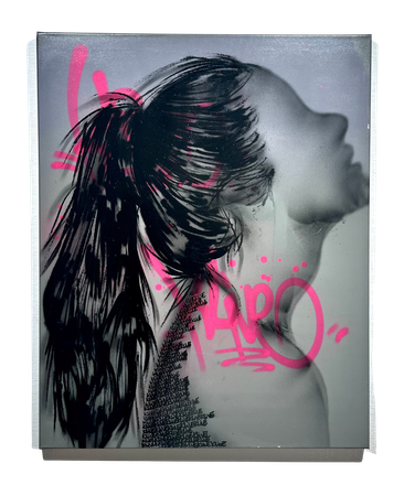 "Shadow Ponytail" Mixed media av Klive. 80x100 cm