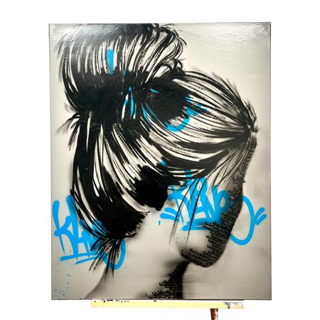 "Shadow Feeling" Blandteknik på duk av Klive. 80x100 cm