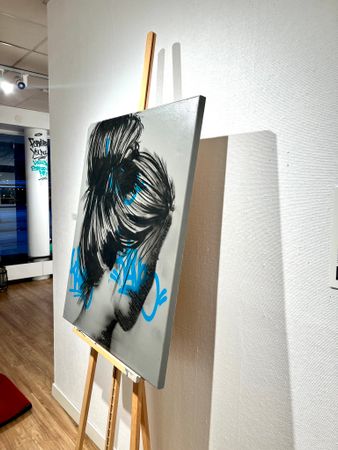 "Shadow Feeling" Blandteknik på duk av Klive. 80x100 cm
