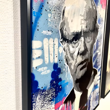 "Carl Gucci" Blandteknik på duk av Haze1. 60x80 cm