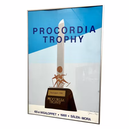Franco Costa Vasalopp 1988 "Procordia Trophy" - Samlarobjekt, Signerad & Inramad! 50x70 cm