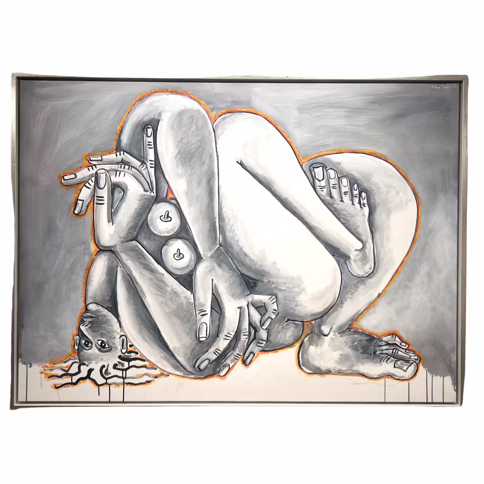 "Electrified" Olja på duk av Timo Solin. 145x107,5 cm