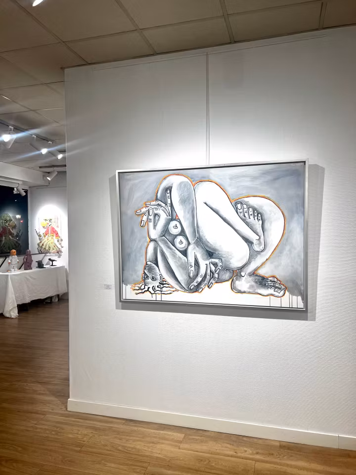 "Electrified" Olja på duk av Timo Solin. 145x107,5 cm