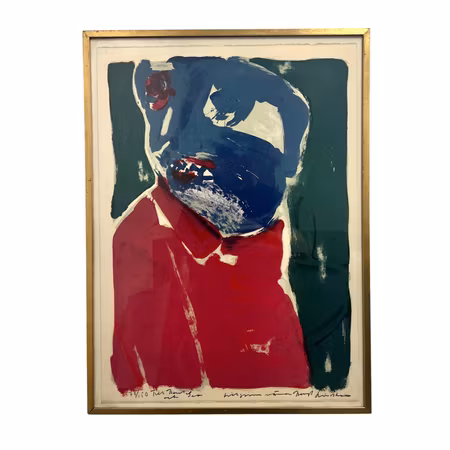 Inramat litografi av Bengt Lindström. Nr 78/150. 53x71,5 cm