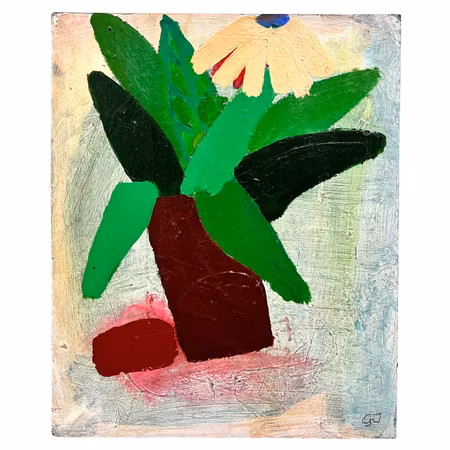 "Blommor" Olja på pannå av Göran Johansson. 33x40 cm